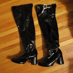 PVC thigh high boots
